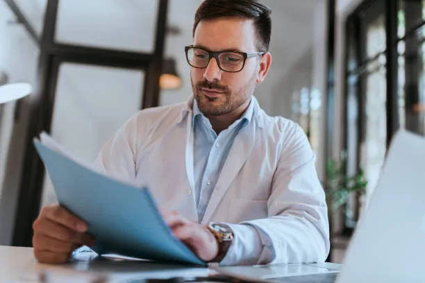 Functional medicine specialist reviewing lab results for men’s health optimization