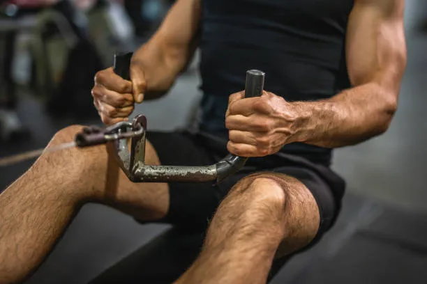 Close-up of a rowing machine in use during a high-calorie burn workout