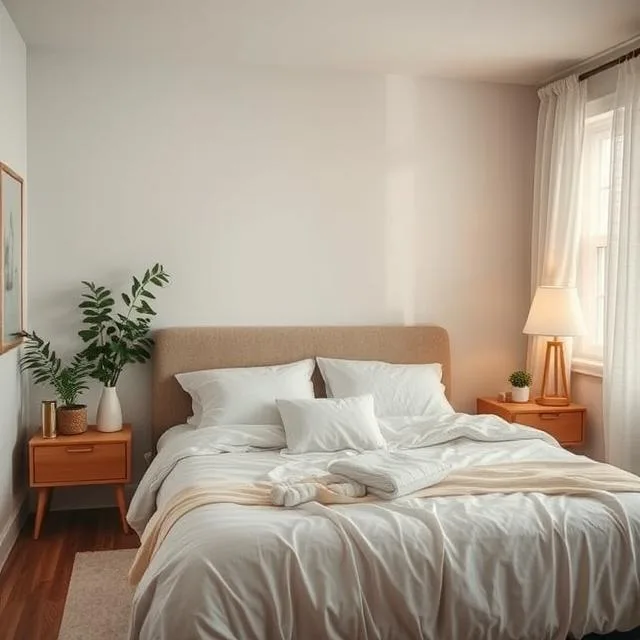 Calm bedroom scene for recovery sleep with CBD